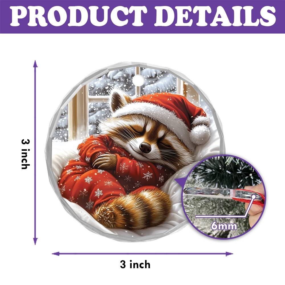 Raccoon Sleeping In Bed Design 1