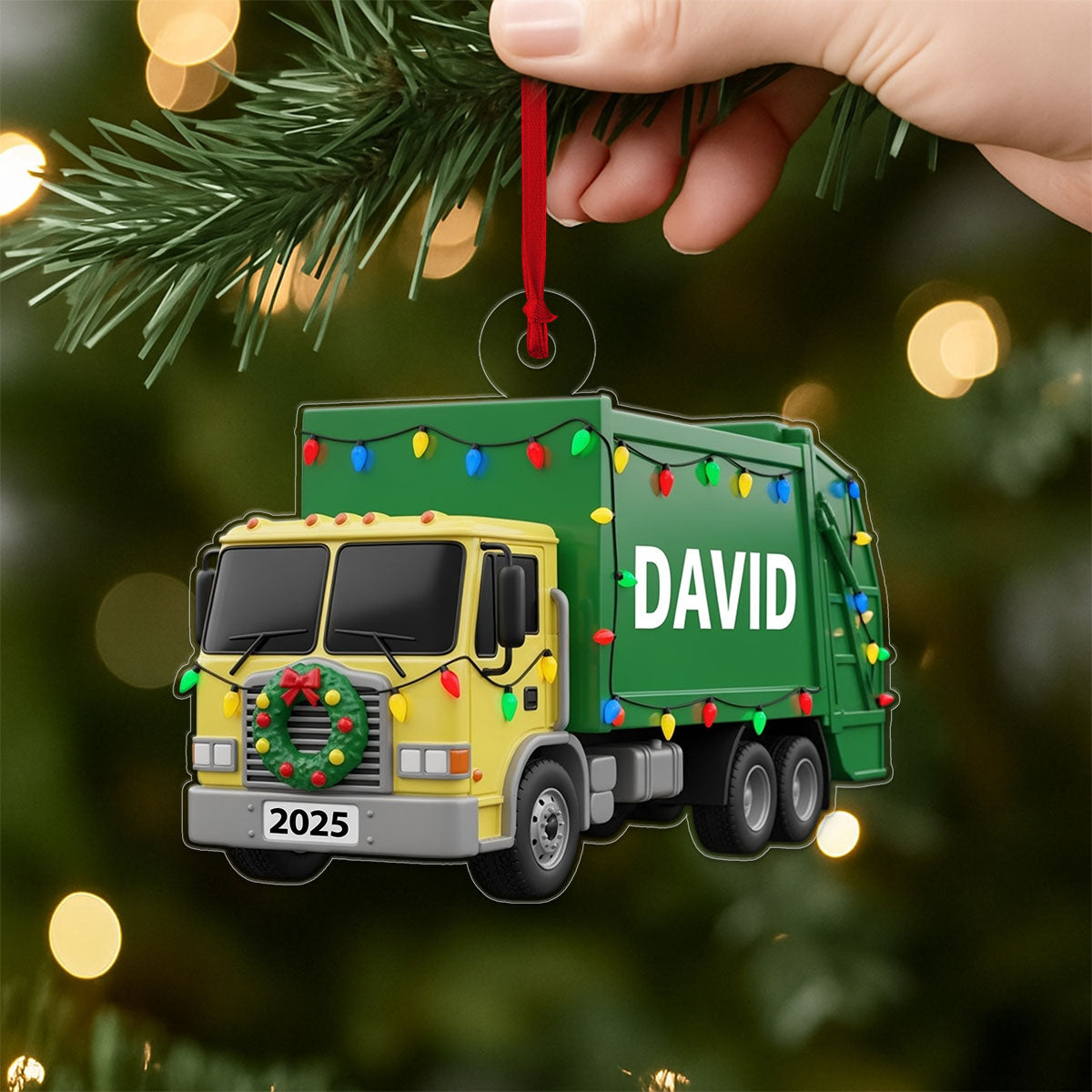 Custom Name Garbage Truck Xmas