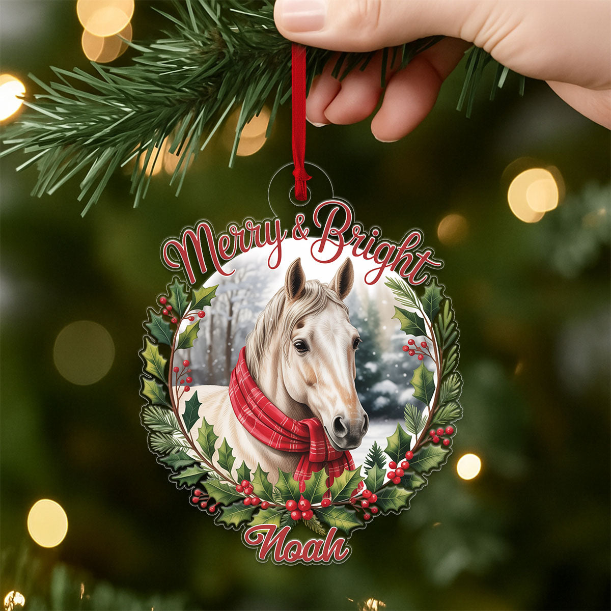 Custom Name Horse Merry And Bright