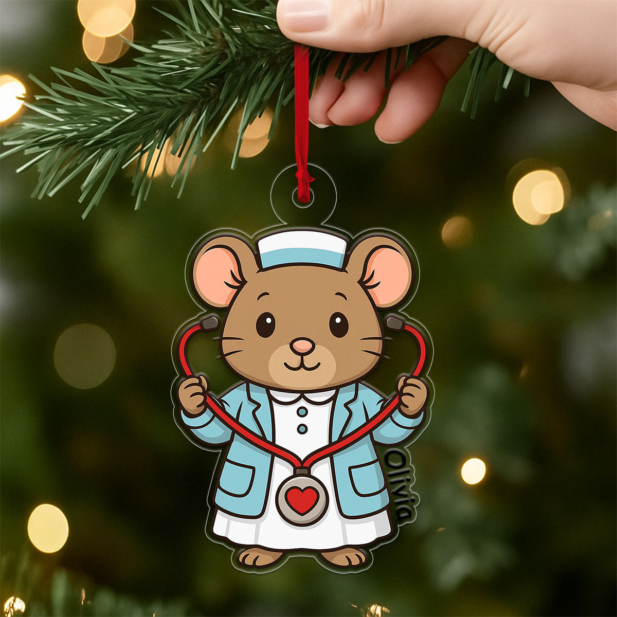 Custom Name Nurse Mouse