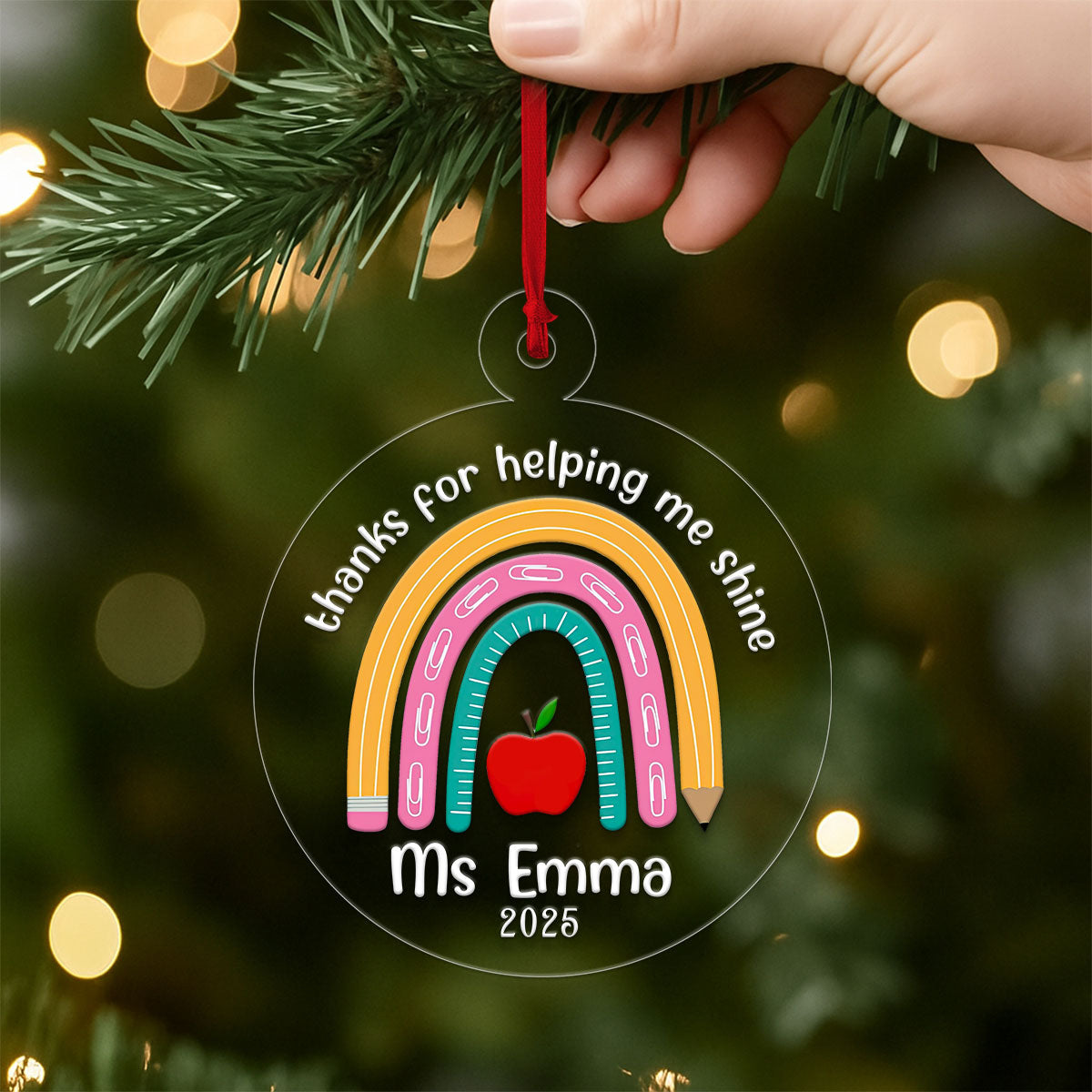 Custom Rainbow Teacher Christmas