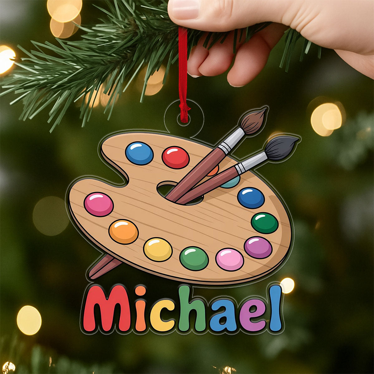 Personalized Paint Palette Ornament, Custom Artist Christmas Ornament, Creative Gift for Painter, Unique Holiday Decoration, Art Keepsake