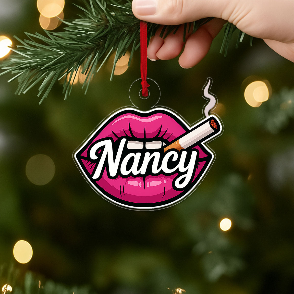 Personalized Bad Girl Ornament, Custom Naughty Christmas Ornament, Funny Adult Humor Ornament, Gag Gift for Her, Unique Holiday Decoration