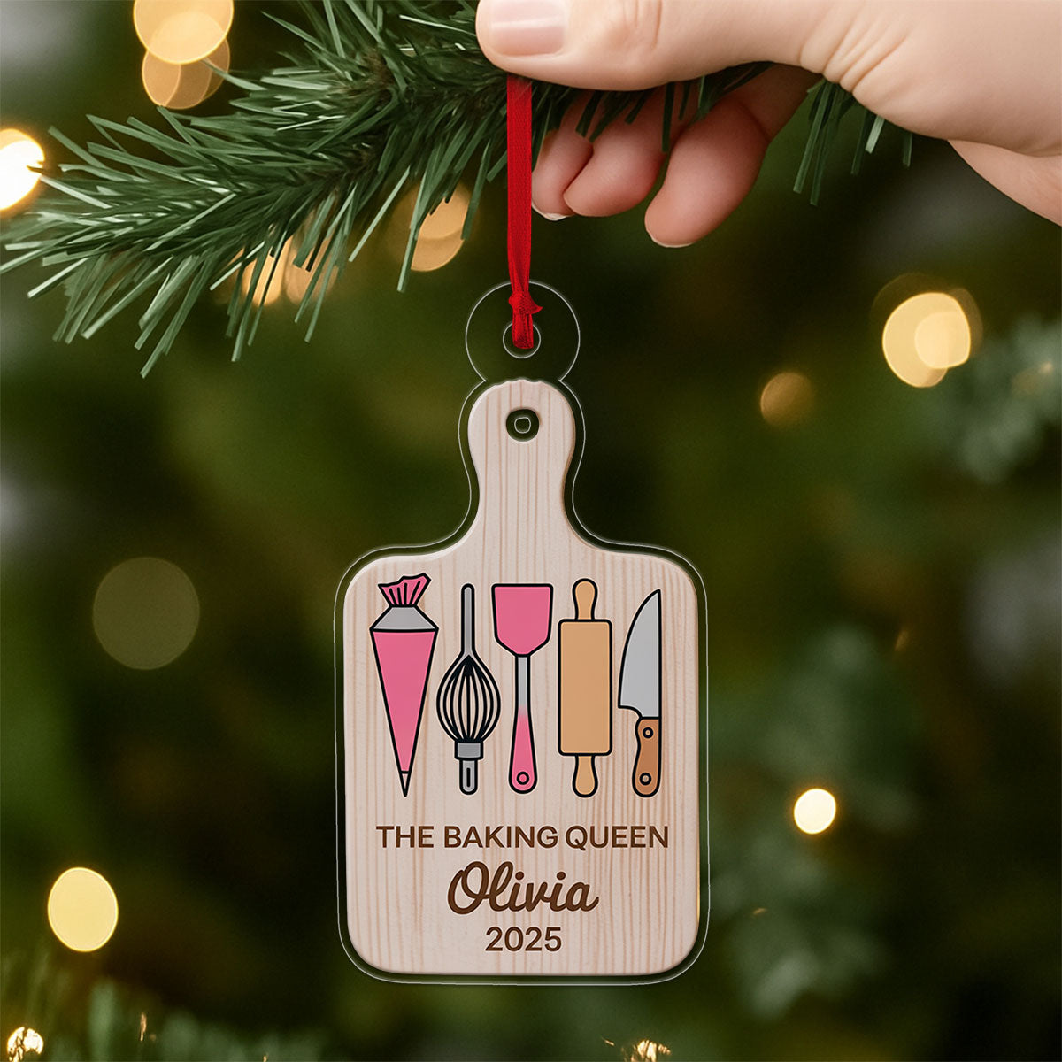 Personalized Baking Acrylic Ornament, Christmas Baking Acrylic Ornament, Gift for Baker, Chef Ornament, Baking Lover Ornament