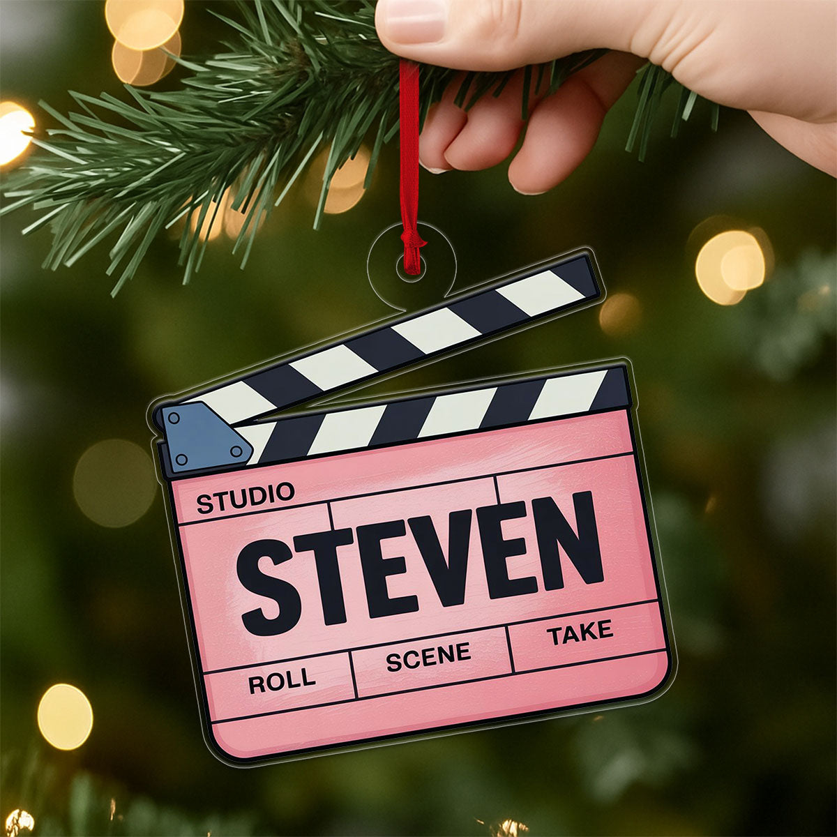 Personalized Clapperboard Ornament, Custom Movie Lover Christmas Ornament, Film Buff Gift, Holiday Keepsake, Unique Film Decoration
