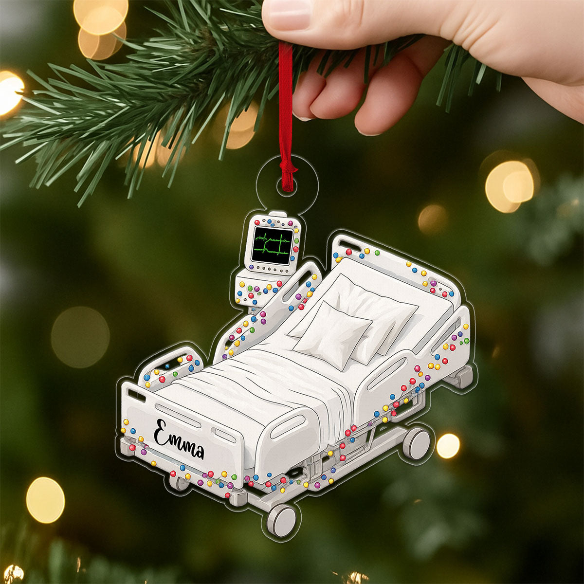 Personalized Name Hospital Bed Gift For Doctor, Nurse