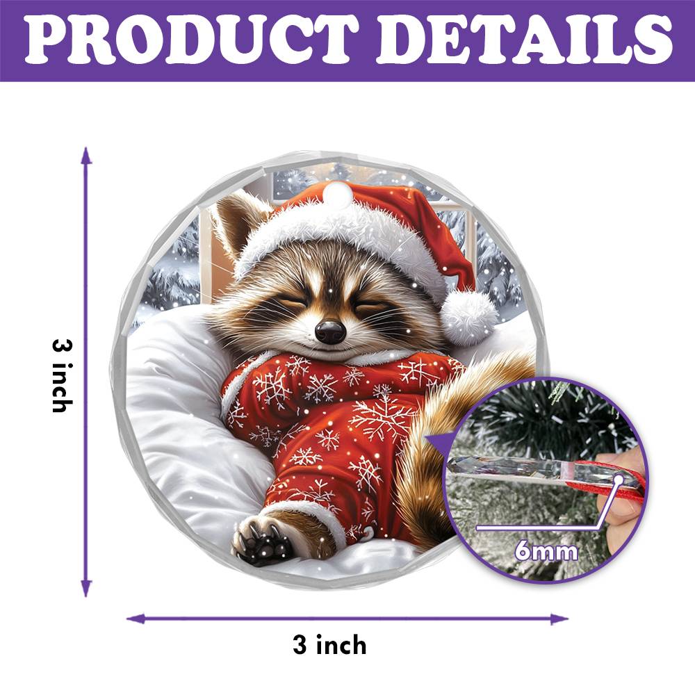 Raccoon Sleeping In Bed Design 3