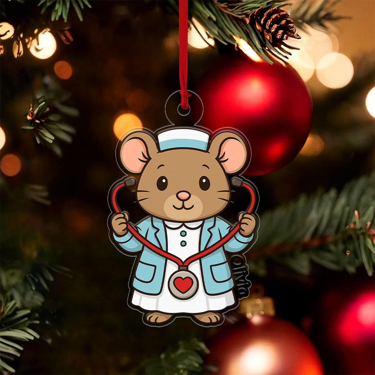 Custom Name Nurse Mouse