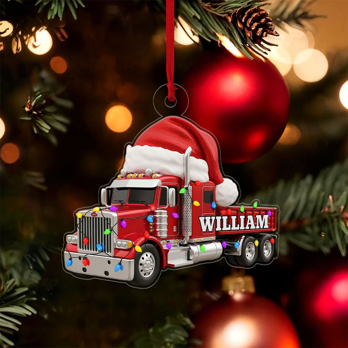 Custom Name Trucker Merry Xmas