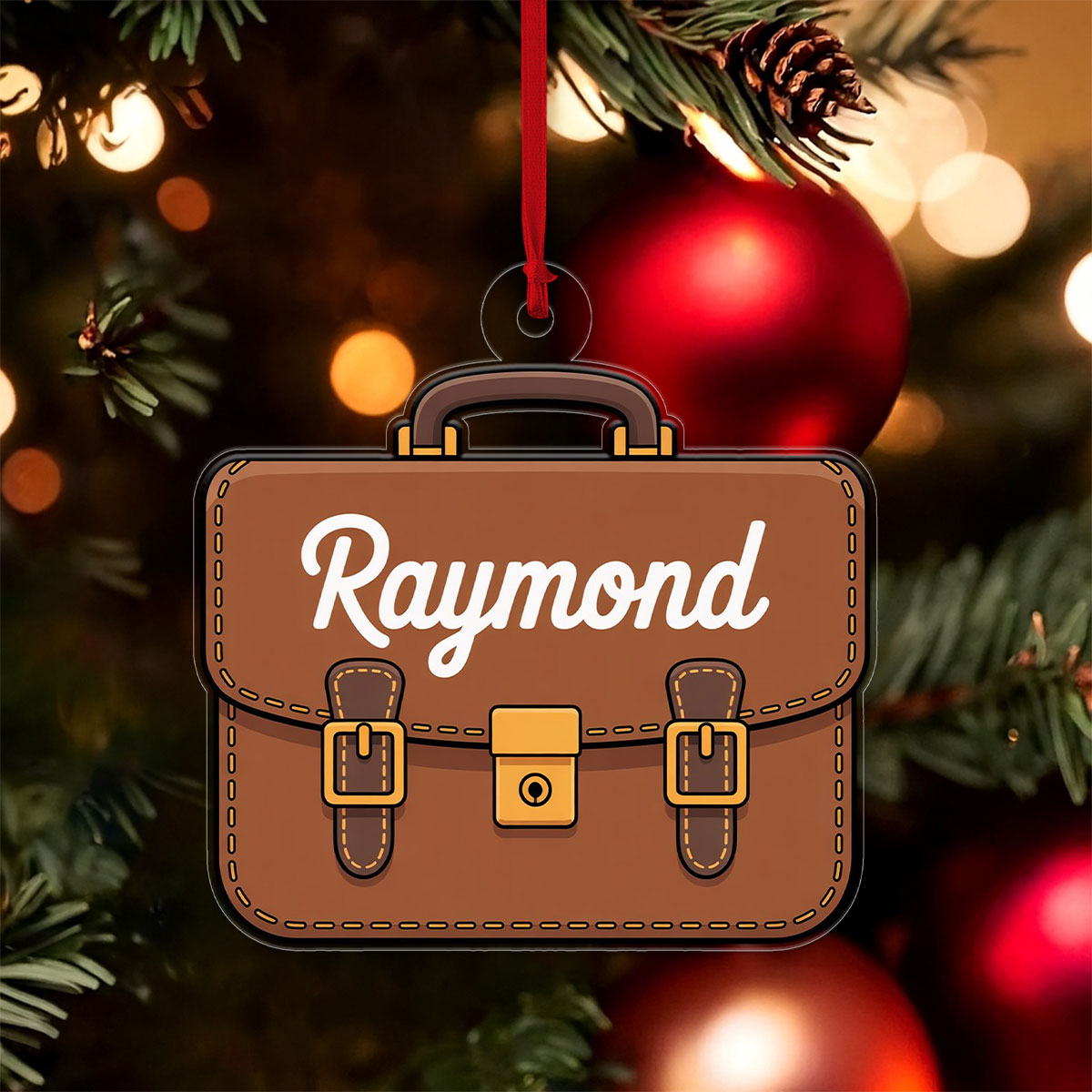 Personalized Briefcase Ornament, Custom Office Worker Christmas Ornament, Professional Gift for Worker, Holiday Keepsake, Office Decoration
