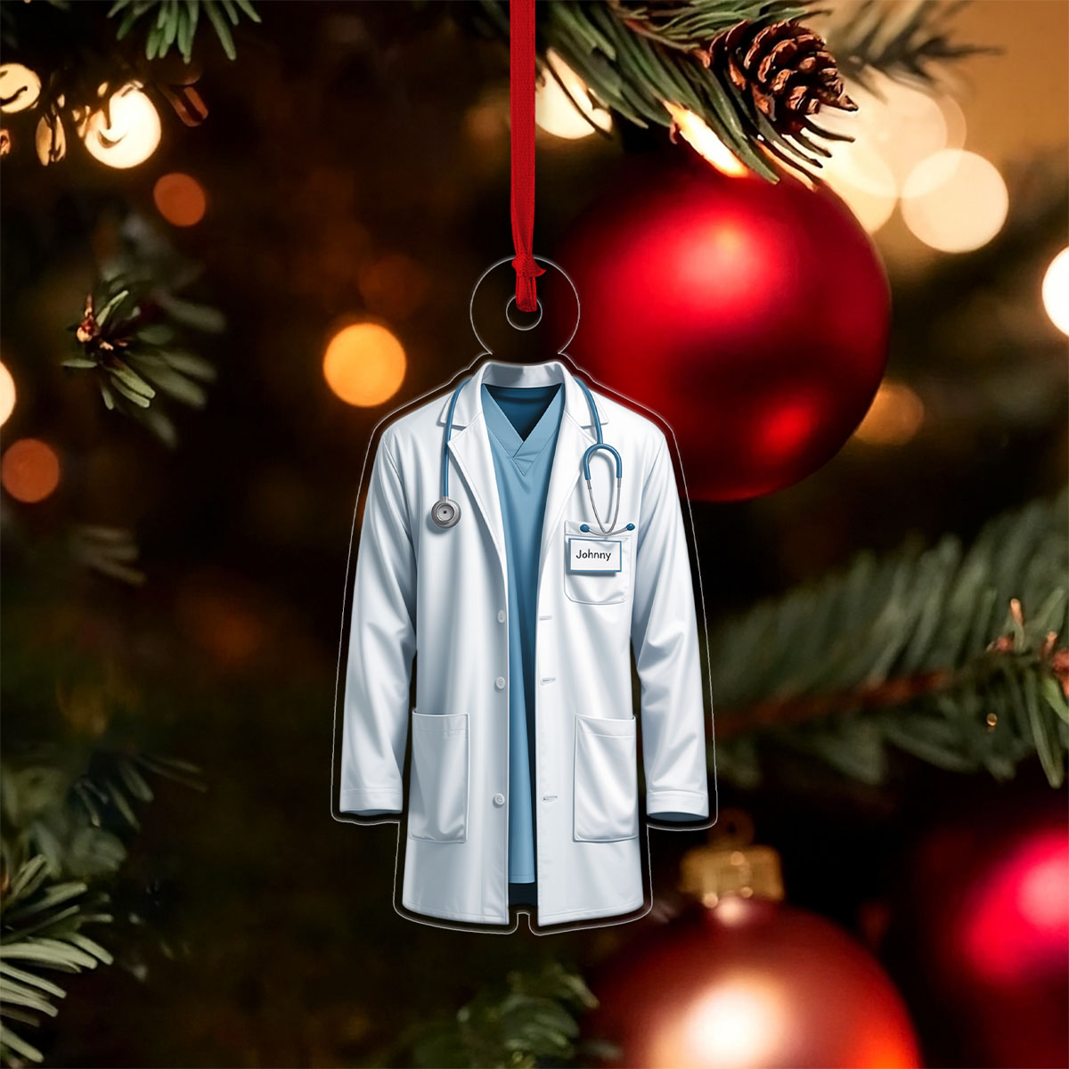 Personalized Name Blue Doctor Coat For Surgeon, Dentist