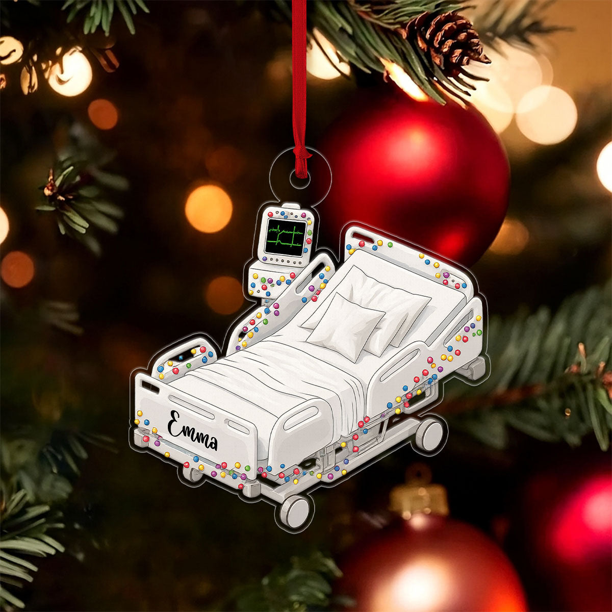 Personalized Name Hospital Bed Gift For Doctor, Nurse