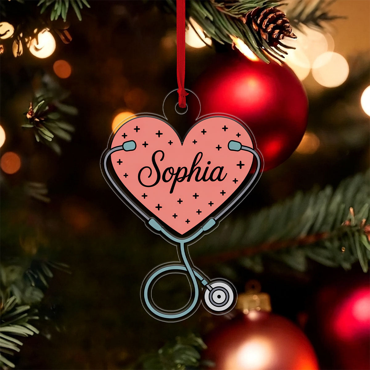Personalized Nursing Heart Ornament, Christmas Decor, Nurse Christmas, Gift For Nurse, Nurse Appreciation, Nurse Keepsake
