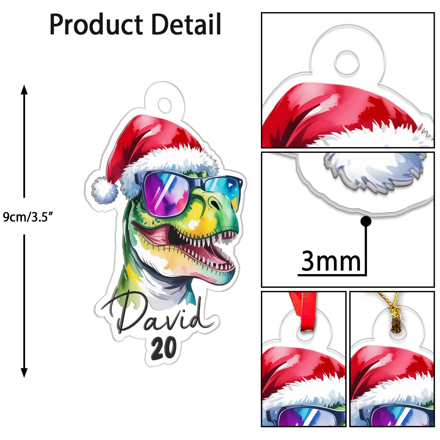 Custom Name Christmas Dinosaur