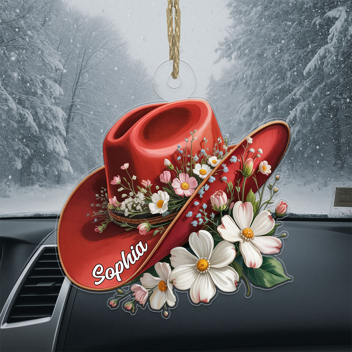 Custom Name Cowboy Hat Floral