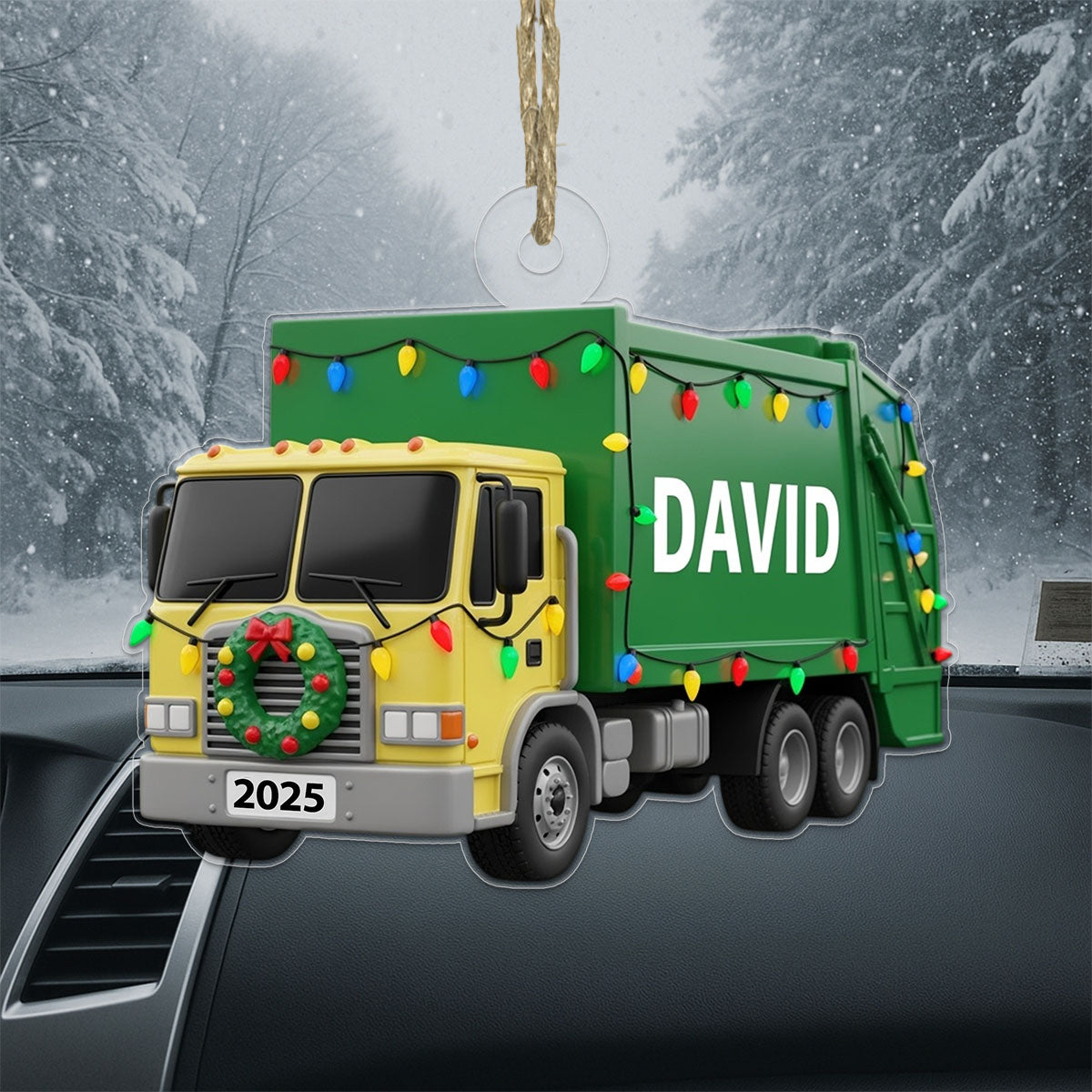 Custom Name Garbage Truck Xmas