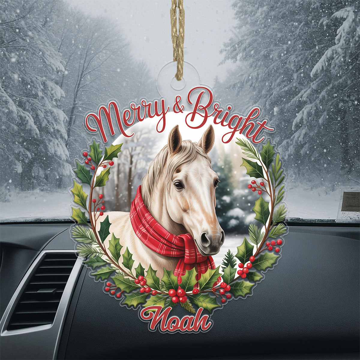 Custom Name Horse Merry And Bright