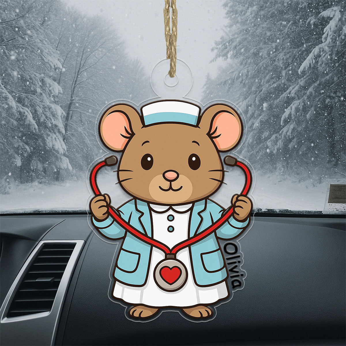 Custom Name Nurse Mouse