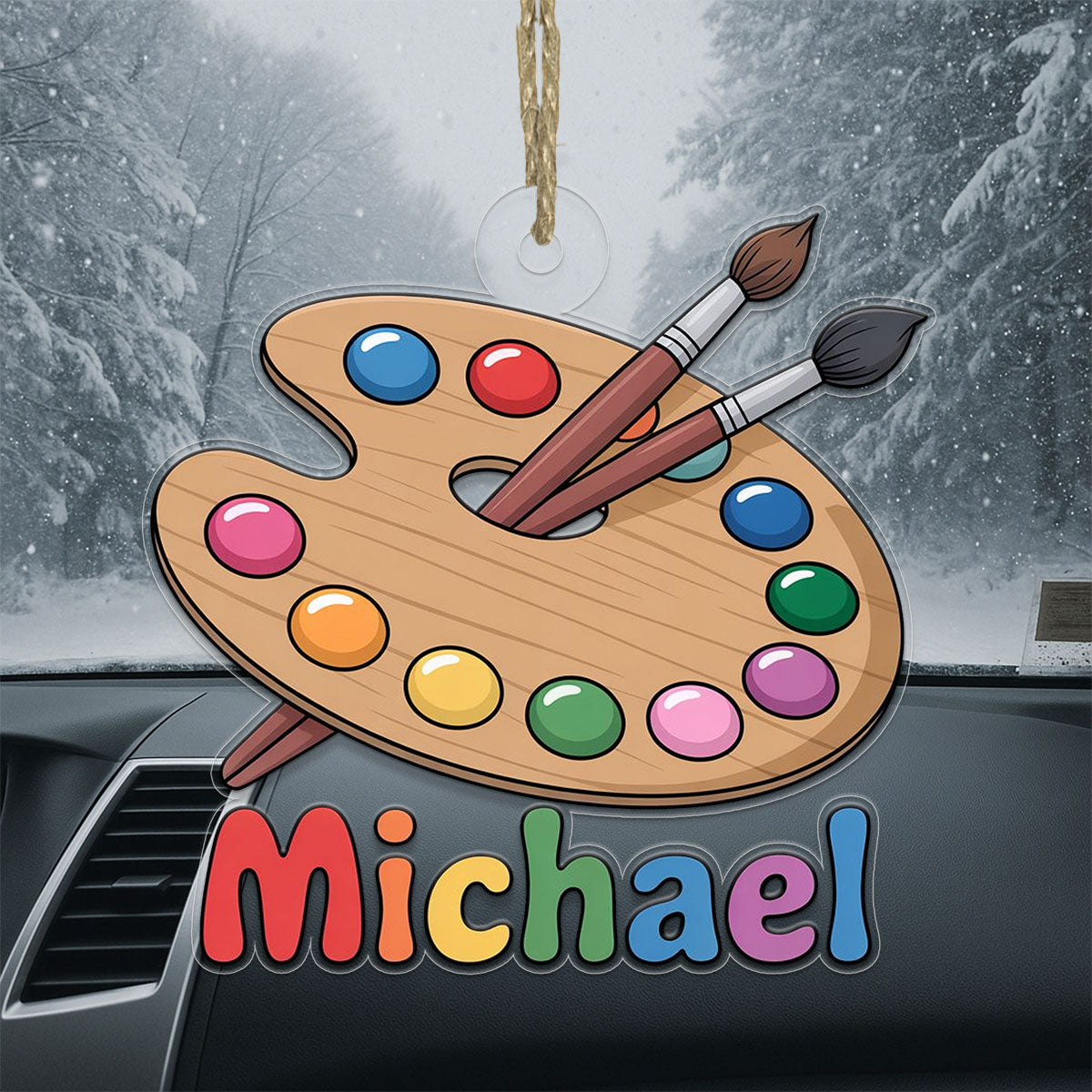 Personalized Paint Palette Ornament, Custom Artist Christmas Ornament, Creative Gift for Painter, Unique Holiday Decoration, Art Keepsake
