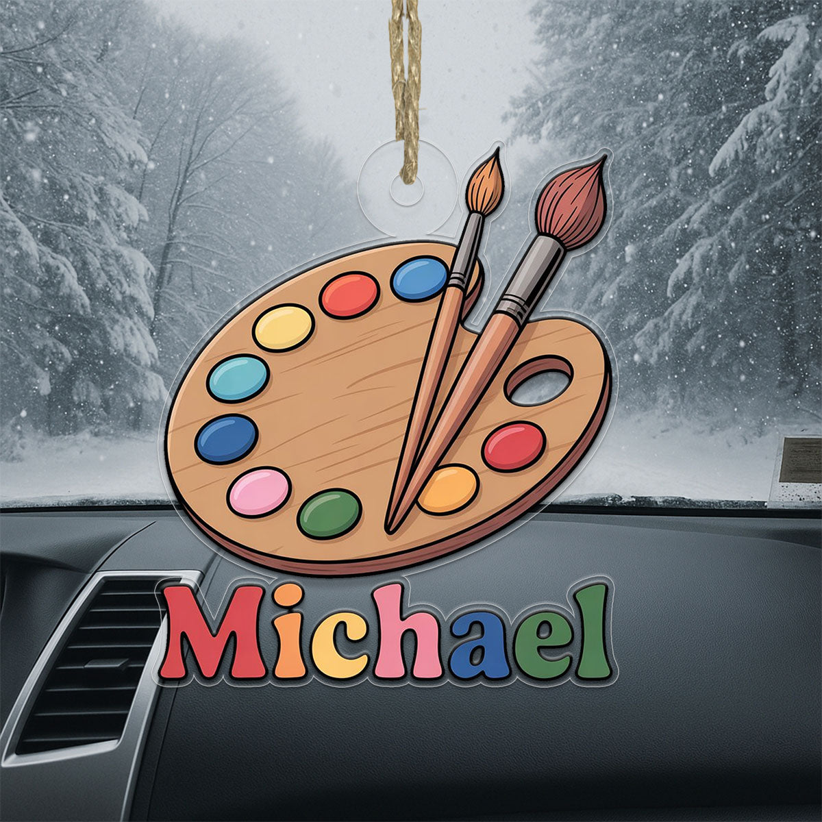 Custom Paint Palette Ornament, Personalized Art Christmas Ornament, Gift for Painter, Artistic Holiday Keepsake, Unique Xmas Decoration