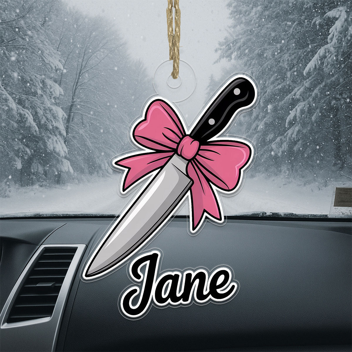 Personalized Bow Knife Ornament, Custom Hunting Christmas Ornament, Funny Gag Gift, Knife Lover Christmas Ornament, Unique Weapon Decoration