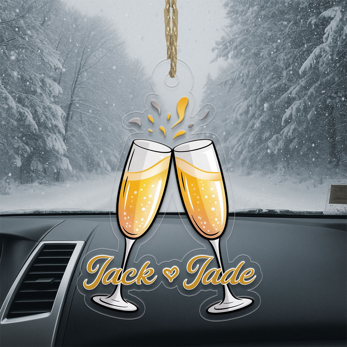 Personalized Cheers Champagne Acrylices Ornament