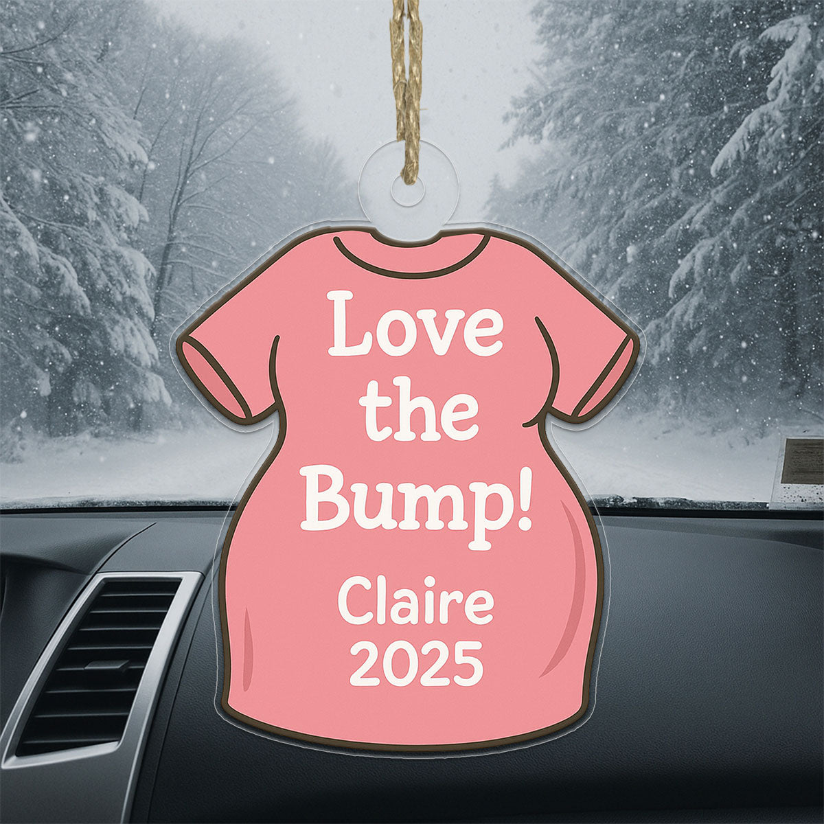 Personalized Love the Bump Ornament, Custom Pregnancy Ornament, New Mom Gift, Expecting Parents Ornament, Baby Announcement Keepsake
