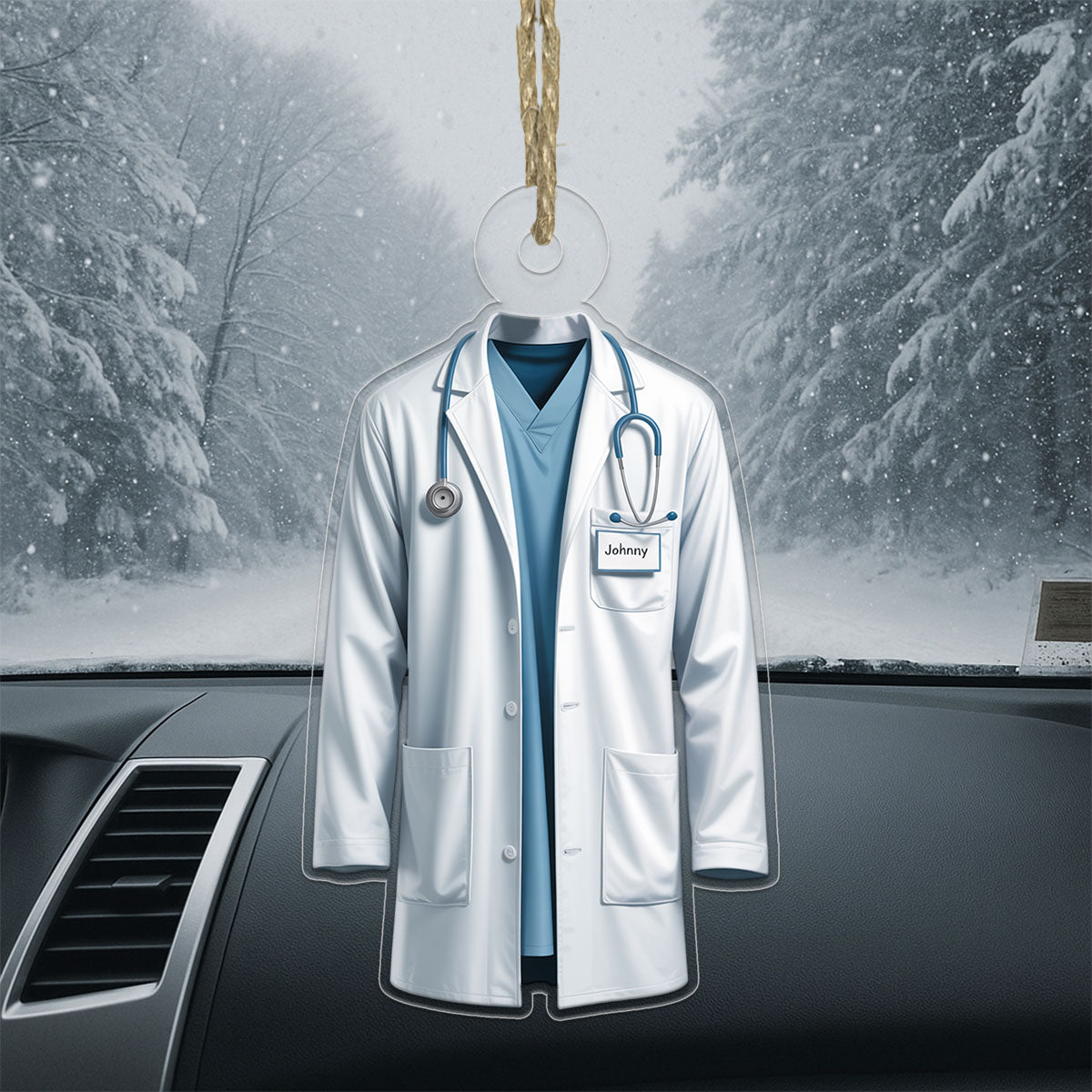 Personalized Name Blue Doctor Coat For Surgeon, Dentist