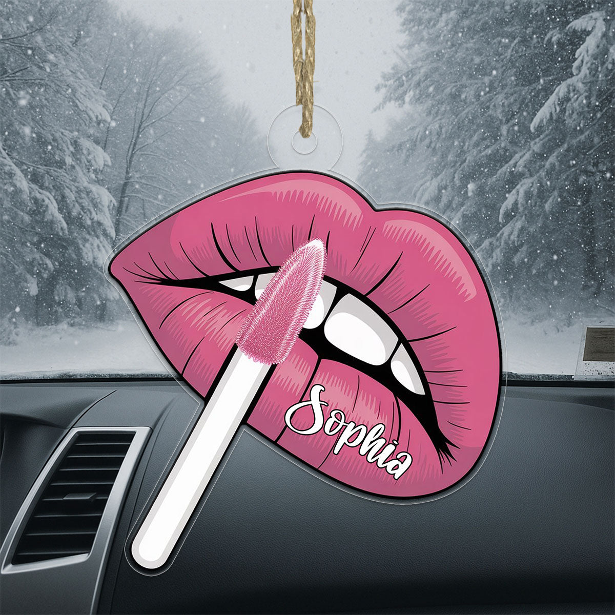 Personalized Sexy Lips Ornament, Custom Lipstick Lips Ornament, Funny Adult Gag Gift, Holiday Decoration, Sexy Girl Ornament
