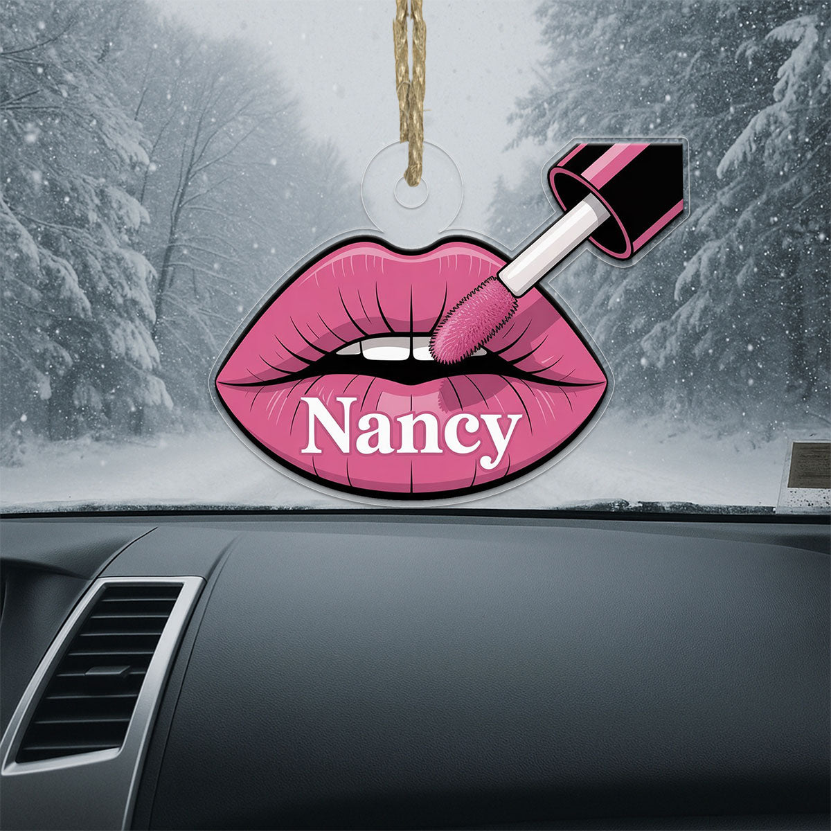 Personalized Sexy Lips Ornament, Custom Lipstick Lips Ornament, Adult Gag Gift, Holiday Decoration, Sexy Girl Ornament, Funny Ornament