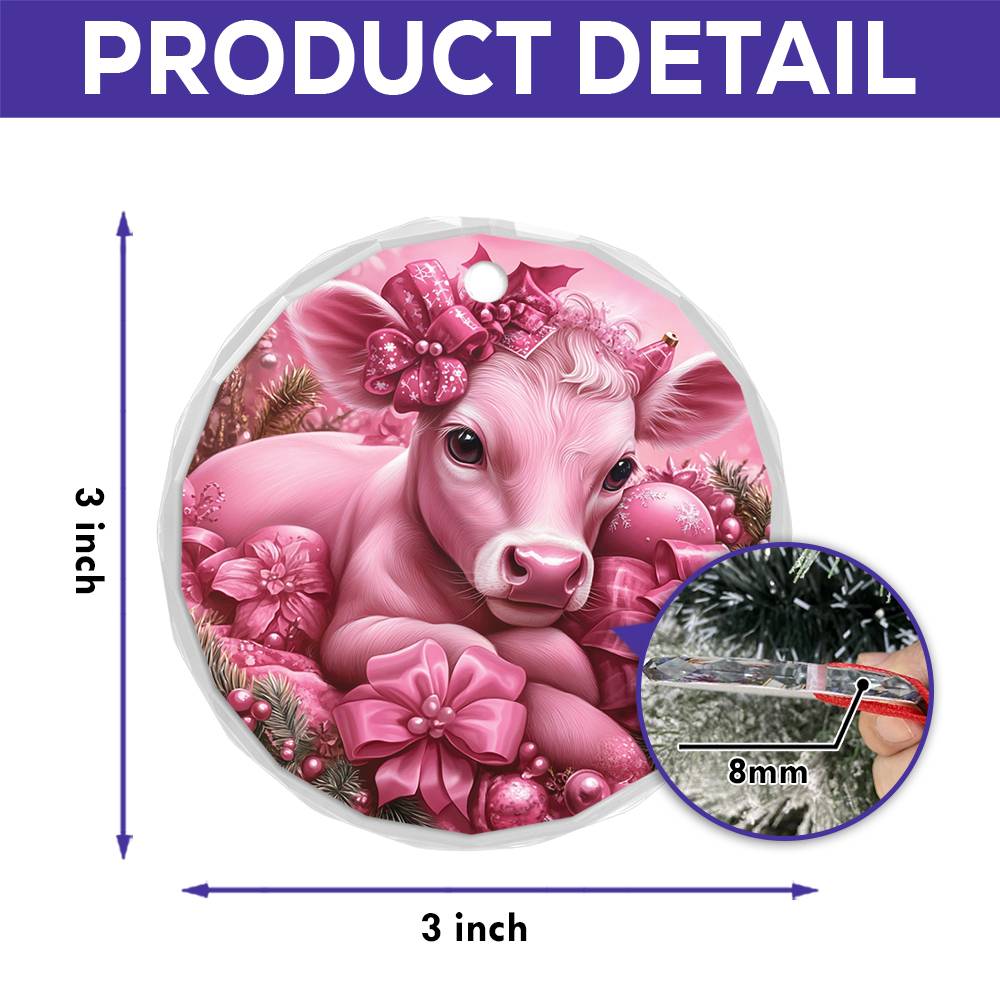 Jersey Cow Pink Christmas Design