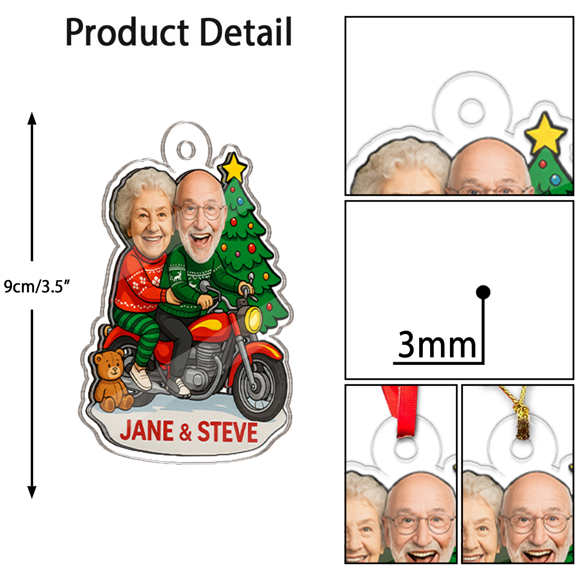 Personalized Couple Photo With Motobike Ornament, Custom Photo Together Since Christmas Ornament, Photo Gift For Anniversary