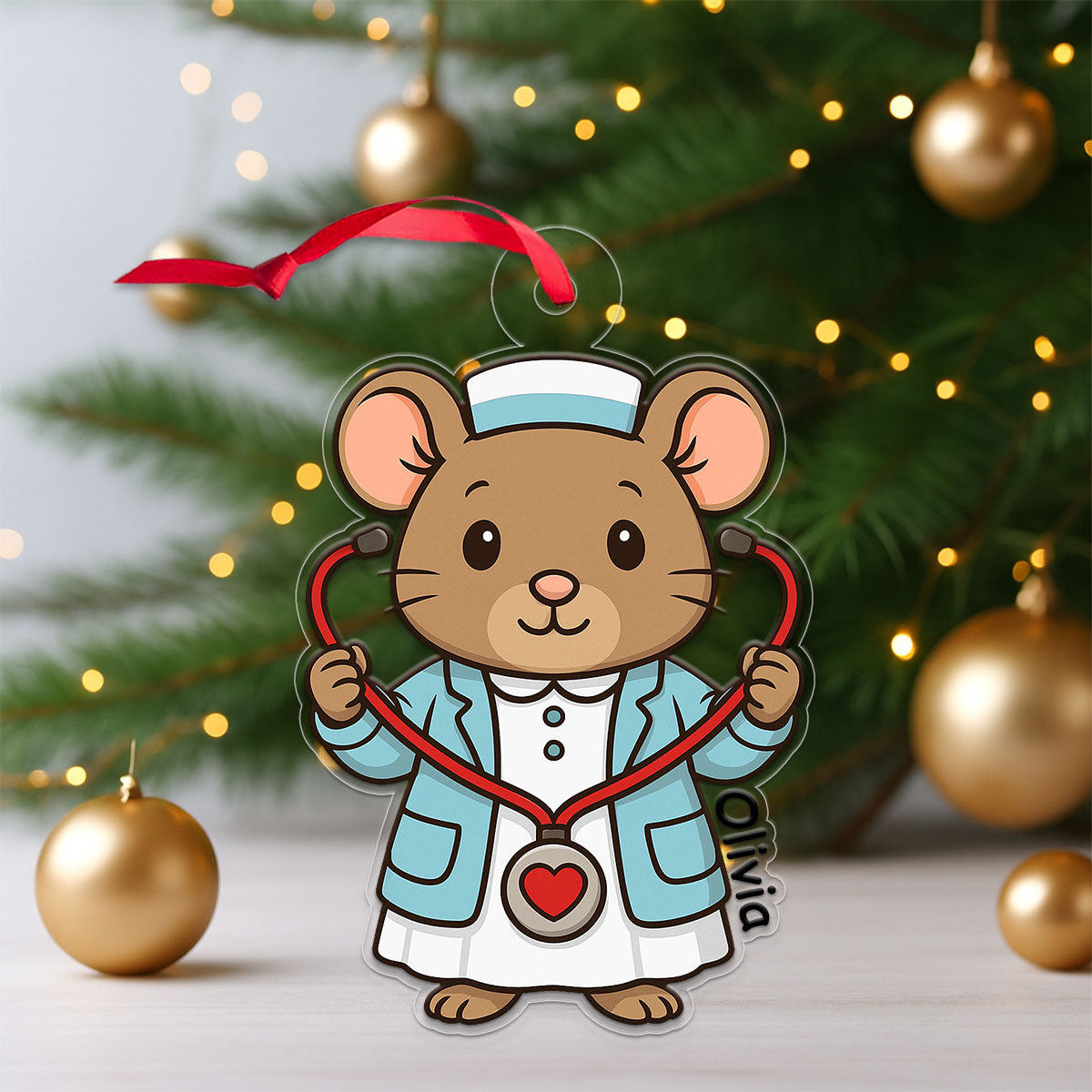 Custom Name Nurse Mouse