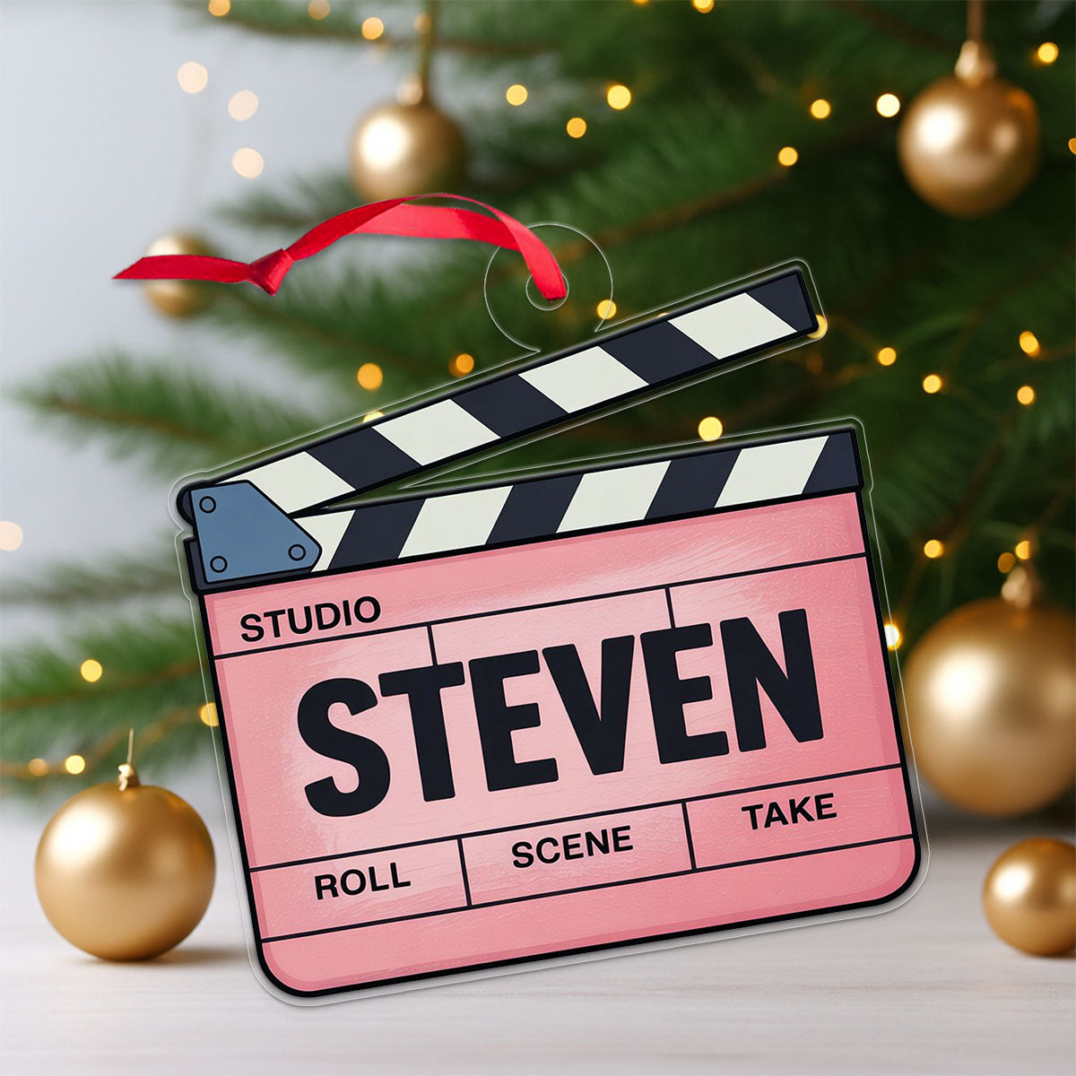 Personalized Clapperboard Ornament, Custom Movie Lover Christmas Ornament, Film Buff Gift, Holiday Keepsake, Unique Film Decoration