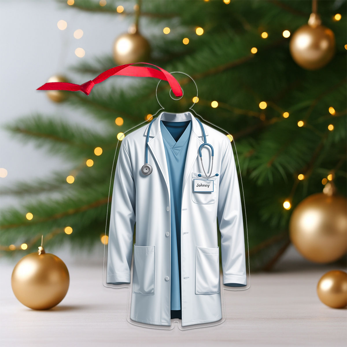 Personalized Name Blue Doctor Coat For Surgeon, Dentist