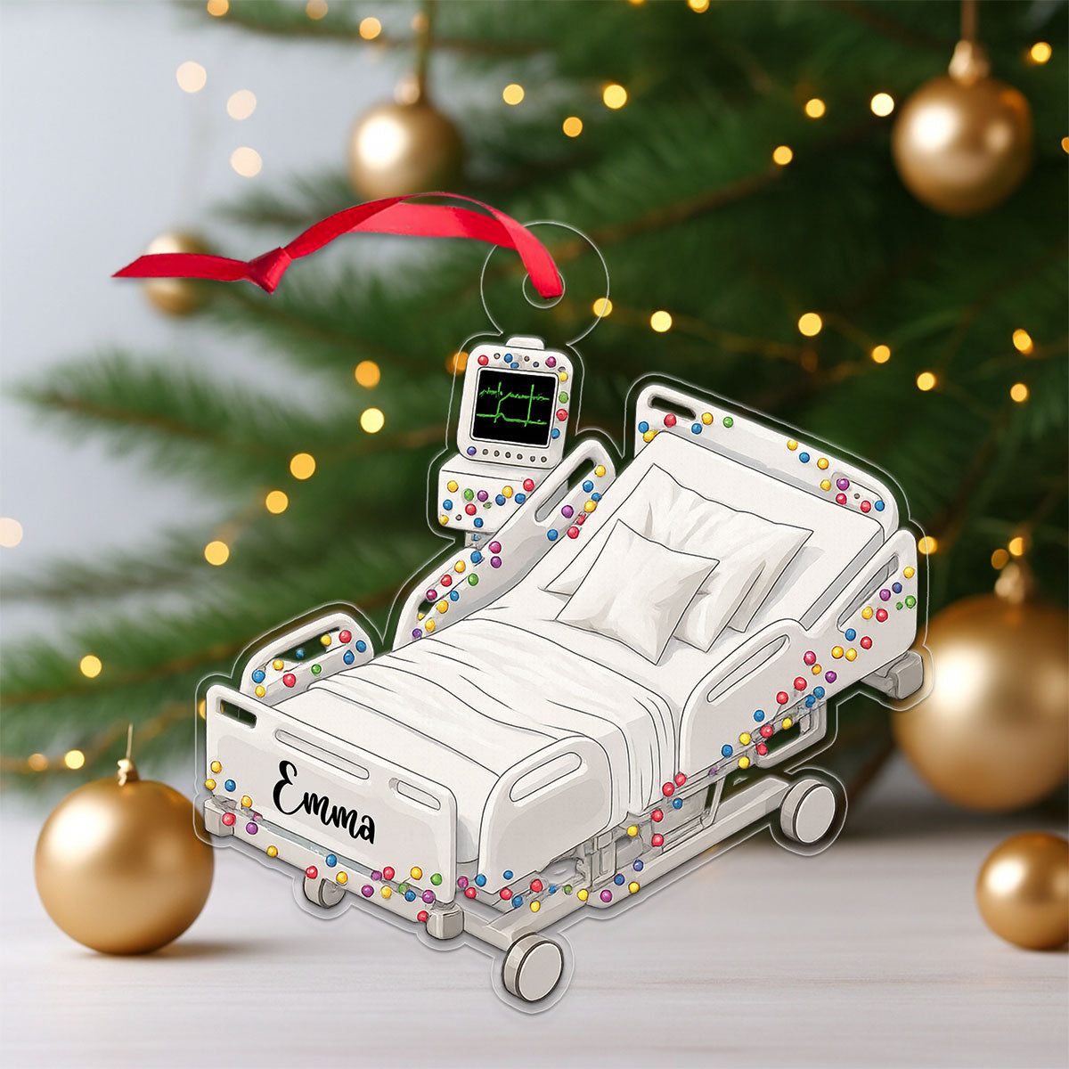 Personalized Name Hospital Bed Gift For Doctor, Nurse