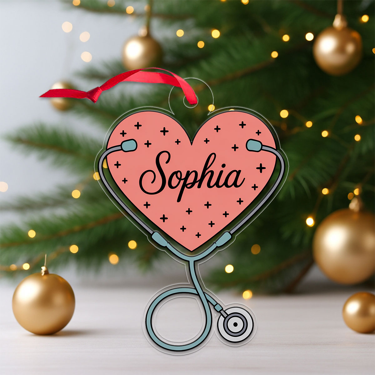 Personalized Nursing Heart Ornament, Christmas Decor, Nurse Christmas, Gift For Nurse, Nurse Appreciation, Nurse Keepsake
