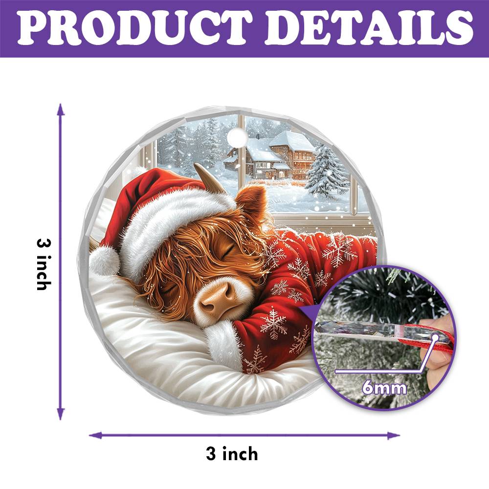 Highland Cow Sleeping In Bed Design 1