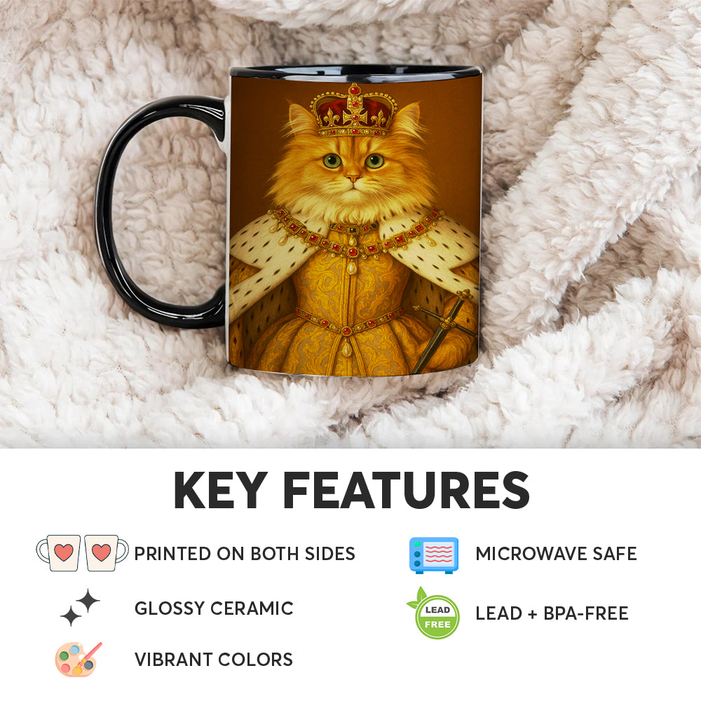 Custom Photo Crowned Queen Cat MugGift For Cat Lovers