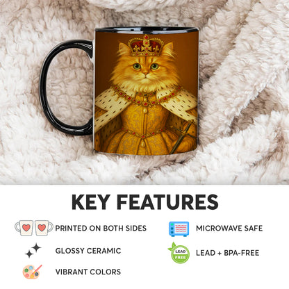 Custom Photo Crowned Queen Cat MugGift For Cat Lovers