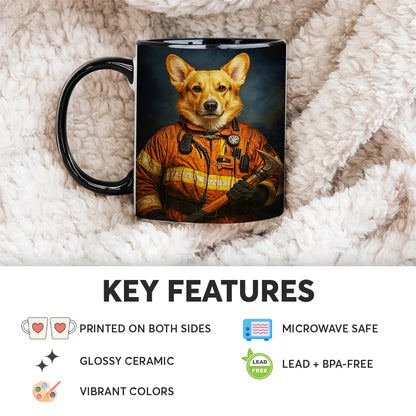 Custom Dog Photo Firefighter Mug _ Gift For Dog Lovers