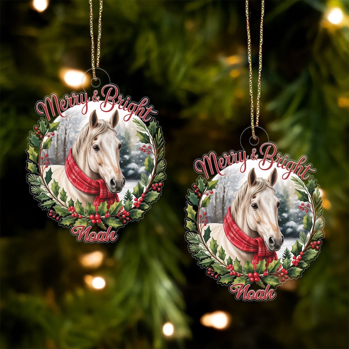 Custom Name Horse Merry And Bright