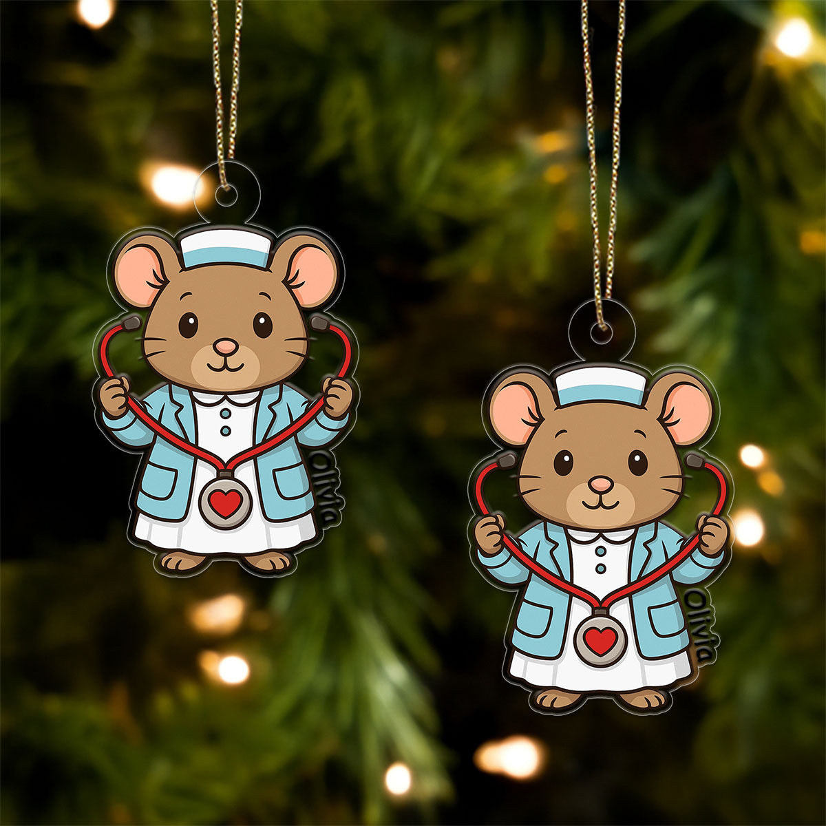 Custom Name Nurse Mouse