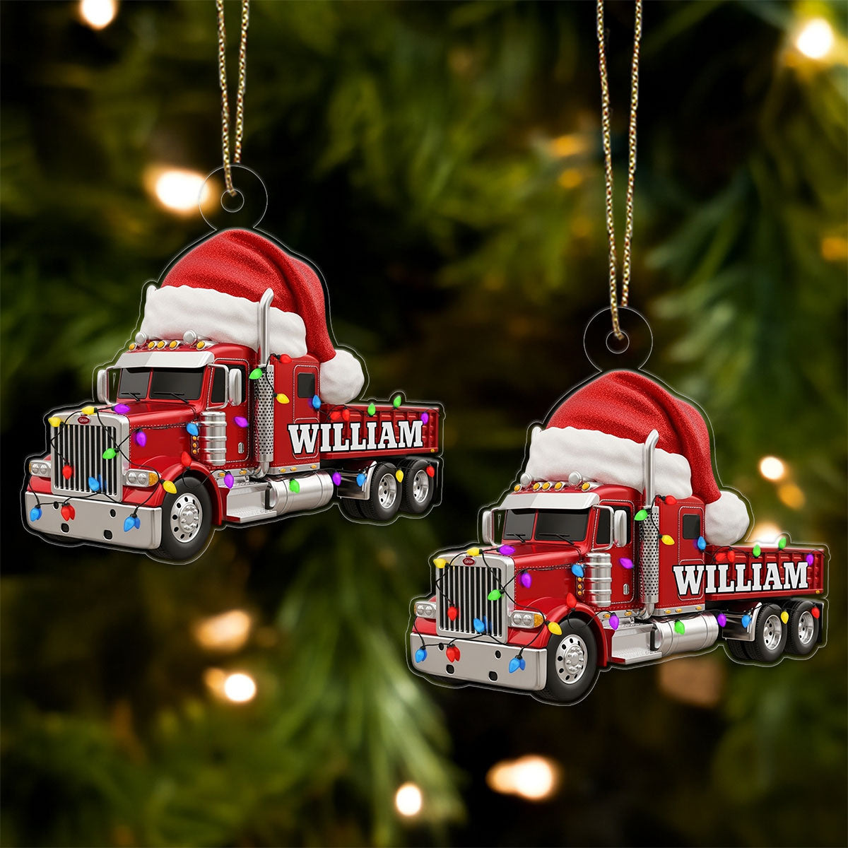 Custom Name Trucker Merry Xmas