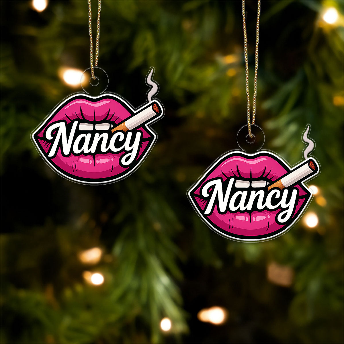 Personalized Bad Girl Ornament, Custom Naughty Christmas Ornament, Funny Adult Humor Ornament, Gag Gift for Her, Unique Holiday Decoration