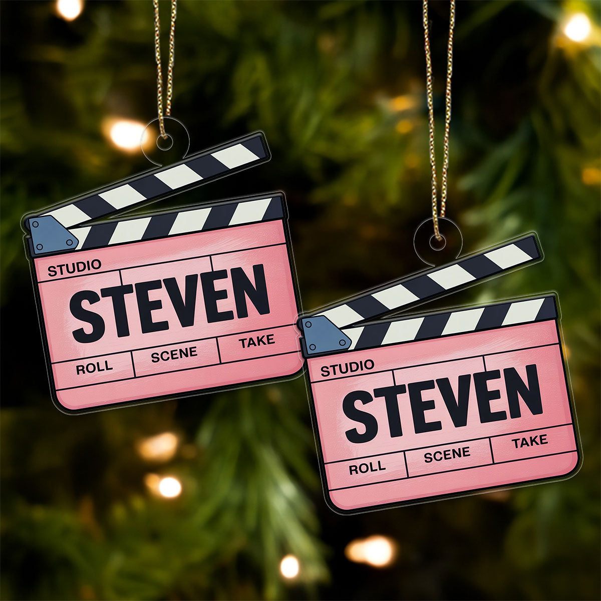 Personalized Clapperboard Ornament, Custom Movie Lover Christmas Ornament, Film Buff Gift, Holiday Keepsake, Unique Film Decoration
