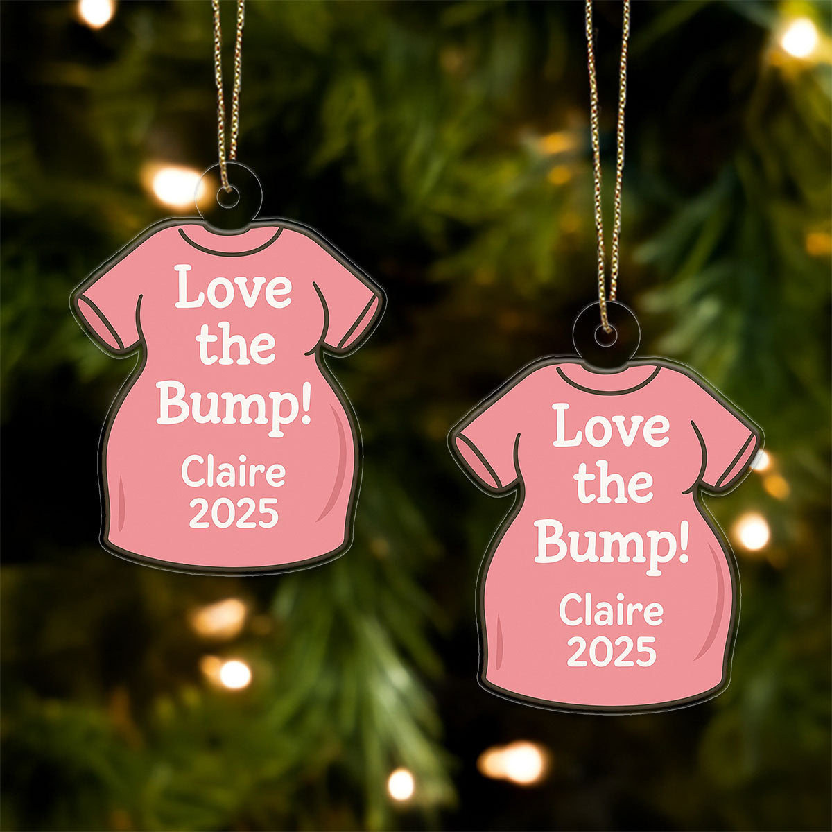 Personalized Love the Bump Ornament, Custom Pregnancy Ornament, New Mom Gift, Expecting Parents Ornament, Baby Announcement Keepsake