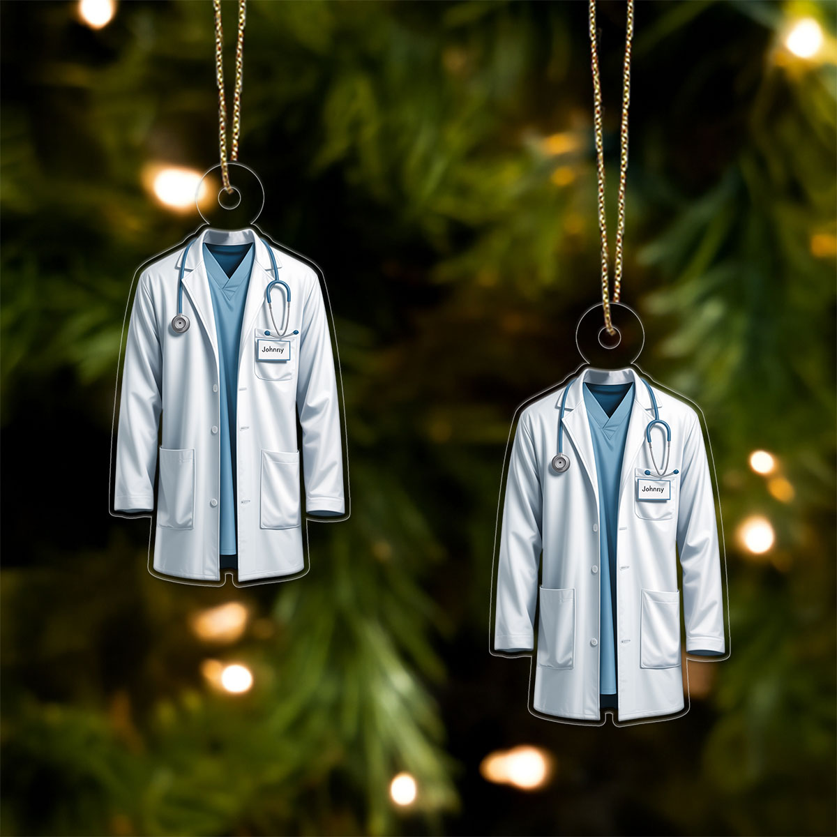 Personalized Name Blue Doctor Coat For Surgeon, Dentist