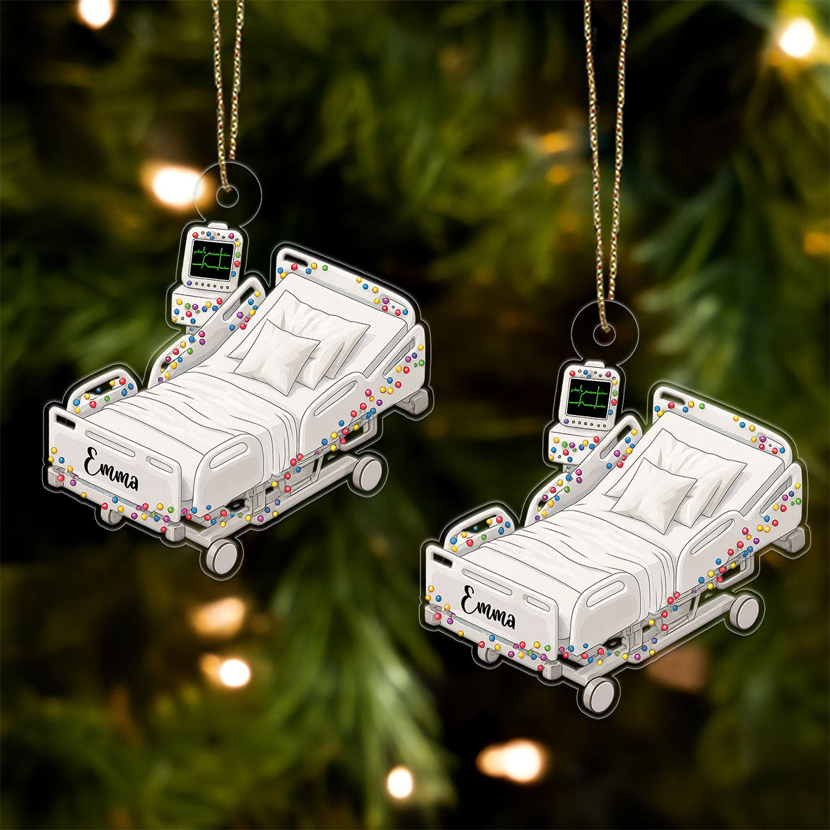 Personalized Name Hospital Bed Gift For Doctor, Nurse