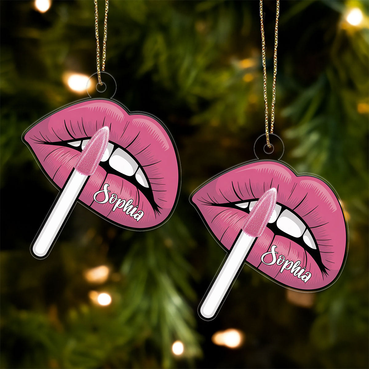 Personalized Sexy Lips Ornament, Custom Lipstick Lips Ornament, Funny Adult Gag Gift, Holiday Decoration, Sexy Girl Ornament